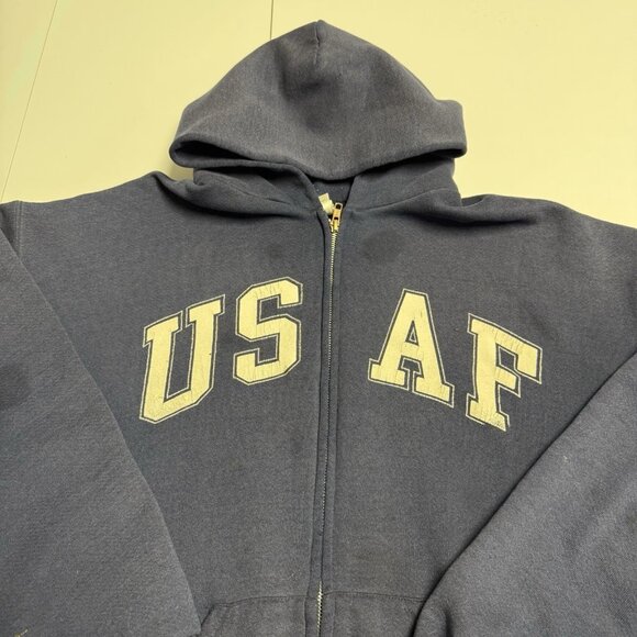 Vintage USAF Hoodie Sweatshirt Mens 2XL Blue United State Air Force Sofee - Picture 1 of 13